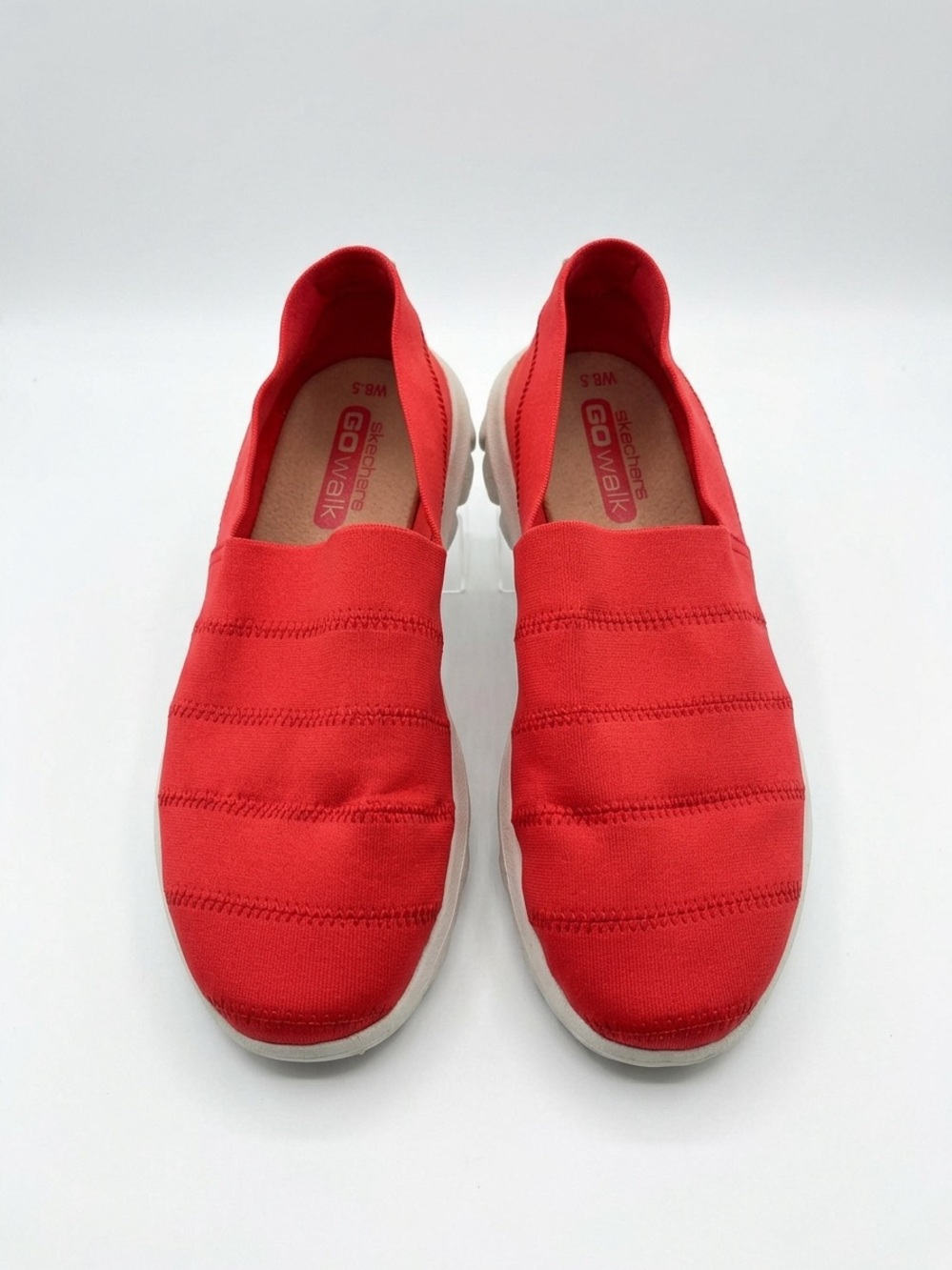 Skechers GOwalk Original Slip On Shoes Red Stretch 8.5 Comfort Sneaker